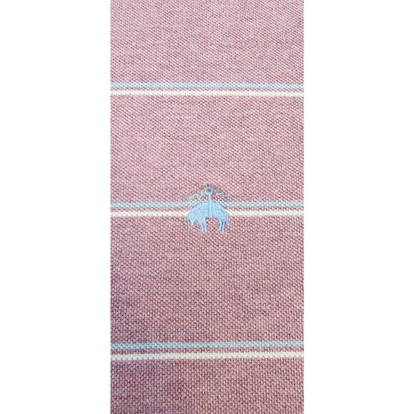 Brooks Brothers Polo Shirt Mens Slim XXL Slim Pink Striped Performance Preppy - Picture 10 of 16